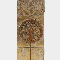 Ключница "Древо" (6 крючков) 14х7х32 см, МДФ, цв. золото