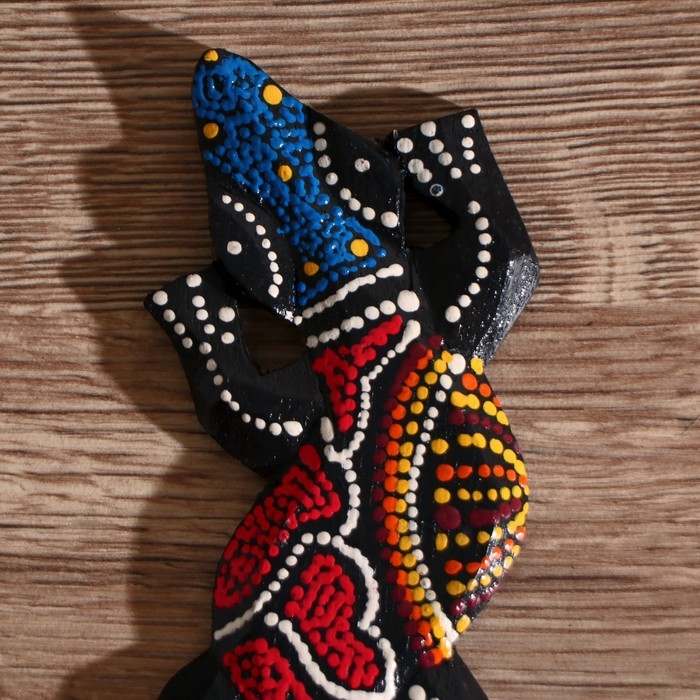 Панно настенное  Панно настенное "Геккон цветной" дерево 20х6х1 см