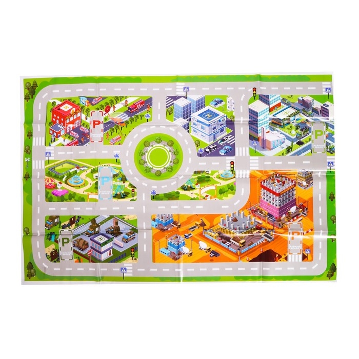 Набор игровой «Строительная техника», машинки 12 штук, дорожные знаки, игровое поле Набор игровой «Строительная техника», машинки 12 штук, дорожные знаки, игровое поле