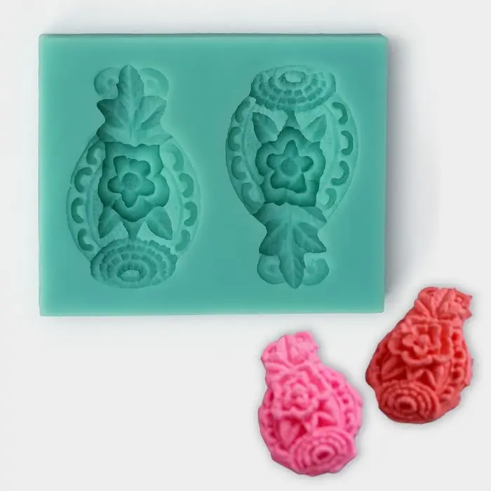 Молд для заливки «Гавайский ананас», силикон, 7.5×6 см, зелёная