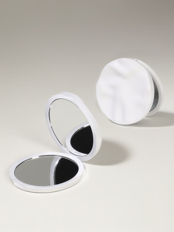 Зеркало складное «Волны», d = 7,5 см, цвет матовый белый Зеркало складное «Волны», d = 7,5 см, цвет матовый белый