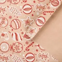 Бумага крафтовая бурая в рулоне &laquo;Ёлочные игрушки&raquo;, 0.68 х 7 м