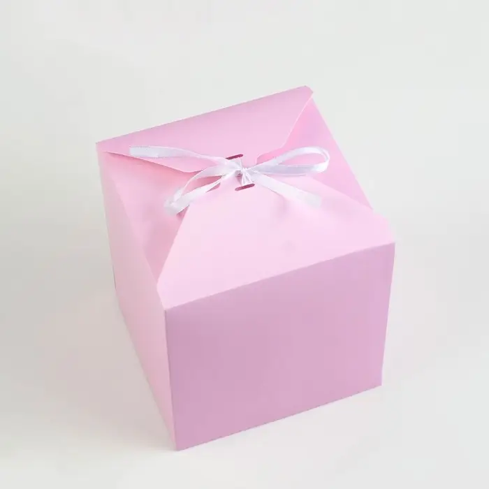 Коробка складная розовая, 14&times;14&times;14 см