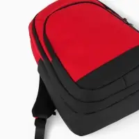 Рюкзак, 27*14*38,5 см, 2 отд 3н/карм, Комби, Водонепрон. дно, красный/черн