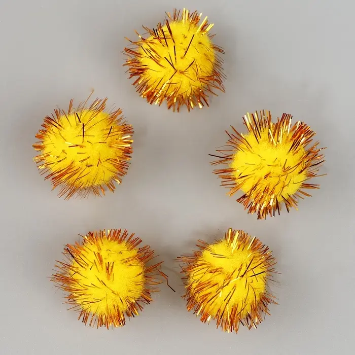 Текстильные детали для декора «Бомбошки», набор 25 шт., размер 1 шт. — 2 см, цвет жёлтый Текстильные детали для декора «Бомбошки», набор 25 шт., размер 1 шт. — 2 см, цвет жёлтый