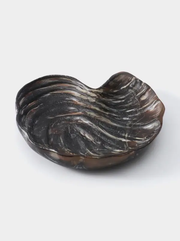 Тарелка &laquo;Ракушка&raquo;, 26&times;23&times;3 см, дерево джати, тёмно-коричневая