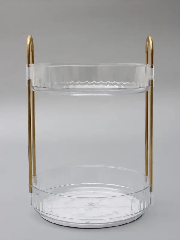 Органайзер для хранения, вращающийся, 2 секции, d=23&times;32 см, прозрачный