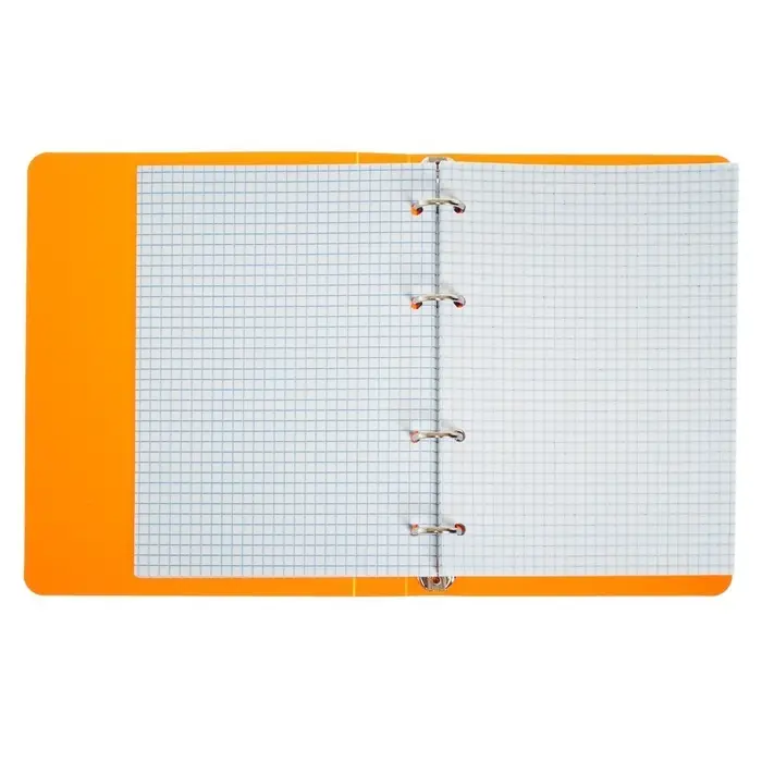 Тетрадь на кольцах Calligrata A5, 80 листов, в клетку, пластиковая обложка, блок офсет, оранжевая
