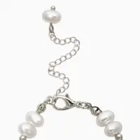 Браслет жемчуг "Рисинкис сердцем" , цвет белый в серебре