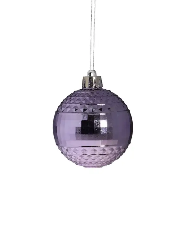 Ёлочные игрушки &laquo;Элитное диско&raquo;, шары новогодние, d=6 см, набор 6 шт., сиреневый