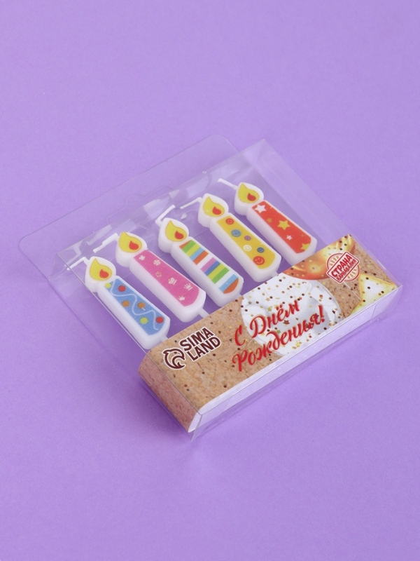 Свечи для торта  Свечи для торта "Весёлые огоньки", 5 шт, разноцветные