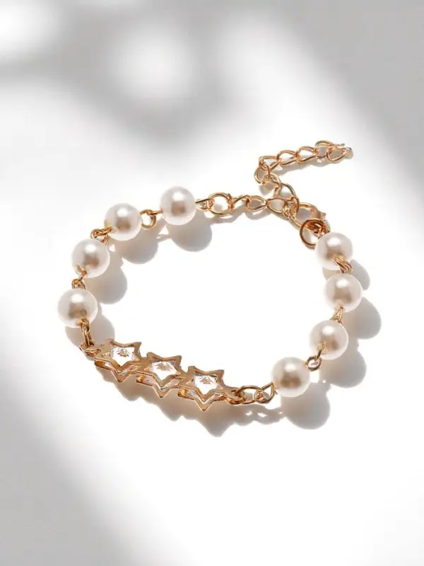 Браслет жемчуг Браслет жемчуг "Кристаллики" форма микс, цвет белый в золоте