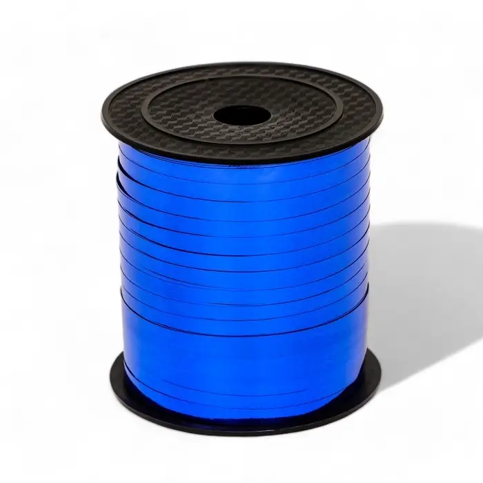 Лента для декора и подарков, синий, металлизированная, 0.5 см &times; 250 м