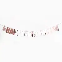 Гирлянда на ленте &laquo;Happy Birthday&raquo;, розовое золото