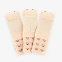 Застёжка для бюстгальтера, удлинитель, 3 ряда 2 крючка, 3.2&times;10.5 см, 5 шт., бежевая
