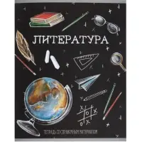 Предметная тетрадь по литературе Calligrata &laquo;Доска&raquo;, 48 листов, в линейку, со справочным материалом, обложка из мелованного картона