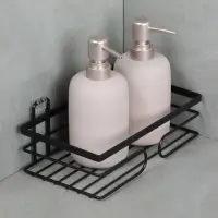 VETTA Полка настенная, прямоугольная, металл, 24x14x6,5 см, черный