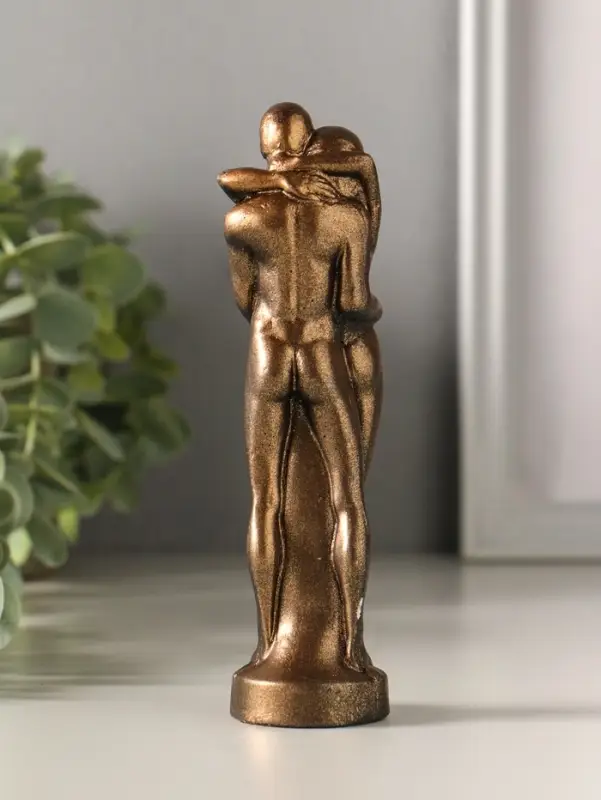 Статуэтка "Пара" 15х4 см, бронза винтаж