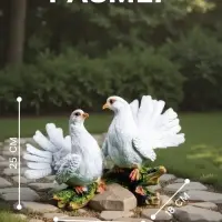 Садовая фигура из полистоуна &laquo;Голуби на коряге&raquo;, 37&times;18&times;37 см