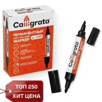 Маркеры перманентные двухсторонние Calligrata, 10 штук, 3.0 мм/0.5 мм, чёрный