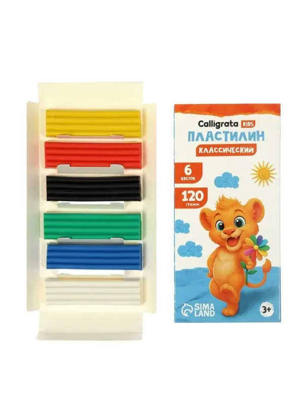 Пластилин Calligrata &laquo;Классический&raquo;, 6 цветов, 120 г
