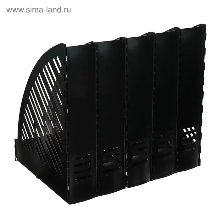 Лоток для бумаг А4, вертикальный, 5 отделений, чёрный
