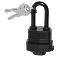 Замок навесной LOCKLAND, 30 мм, влагозащищенный, длинная дужка, 2 ключа, цвет черный