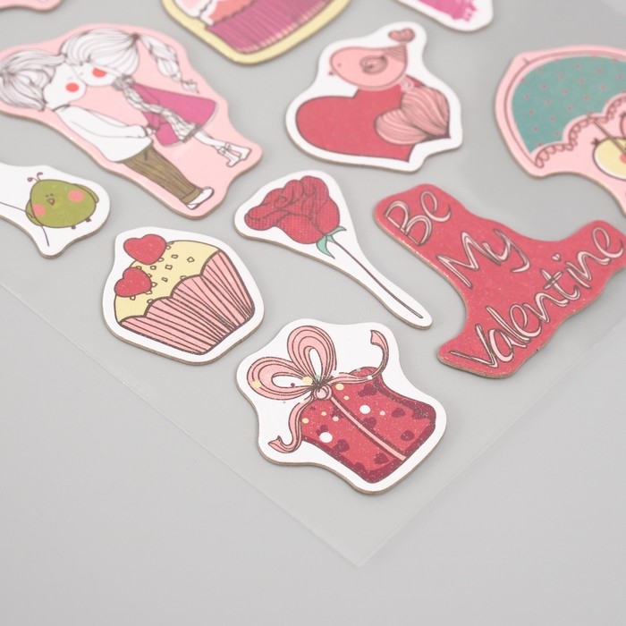 Наклейки для творчества Наклейки для творчества "Любовь" набор 2 листа 22х12,5 см