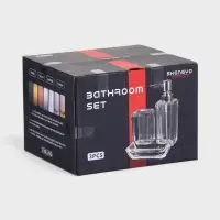 Набор для ванной &laquo;Эко&raquo;, 3 предмета, дозатор, стакан, мыльница