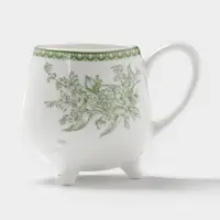 Чайная пара WY Bloomware, 2 предмета; чашка 220 мл, блюдце 15 см, фарфор, белая, зелёная