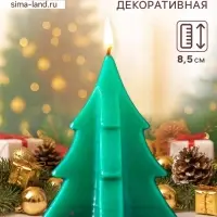Свеча декоративная &laquo;Ёлочка&raquo;, 67&times;85 мм, зелёная