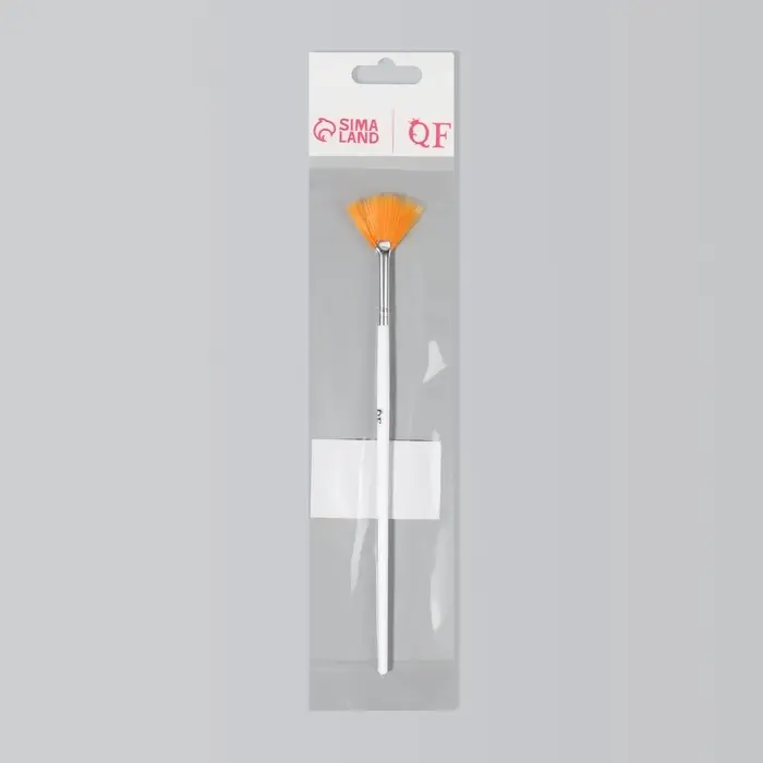 Кисть для дизайна ногтей «Веер», 17.5 см, d=15×25 мм, белая