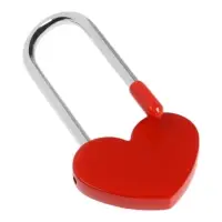 Замок навесной ТУНДРА Сердечко, сувенирный, цвет красный
