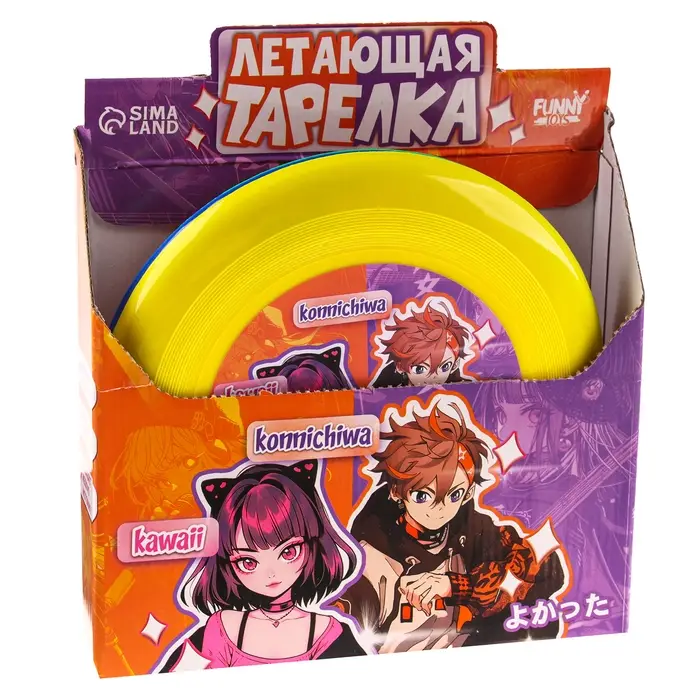 Фрисби, летающая тарелка «Аниме», 18 см, в шоубоксе, МИКС