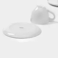 Чайный сервиз Magistro Mien, 2 персоны, 4 предмета: 2 чашки 200 мл, 2 блюдца d=16 см, фарфор, белый