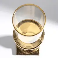 Подсвечник на 1 свечу &laquo;Монти&raquo;, керамика, стекло, d=7.5 см, золото, 9&times;9&times;31.5 см
