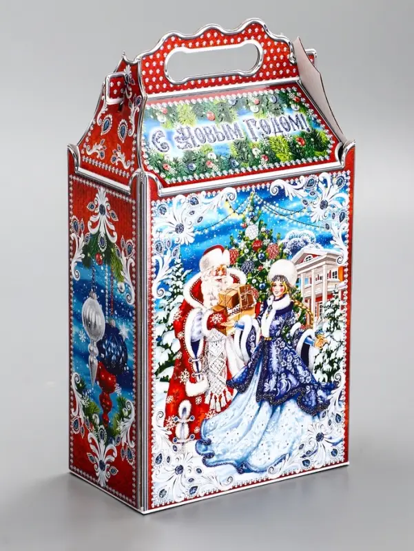 Подарочная новогодняя коробка &laquo;На катке&raquo;, для сладких подарков, 17.8&times;10&times;32.5 см