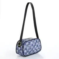 Сумка женская кросс-боди на молнии, 20.5&times;6.5&times;11.5 см, в клетку, синяя