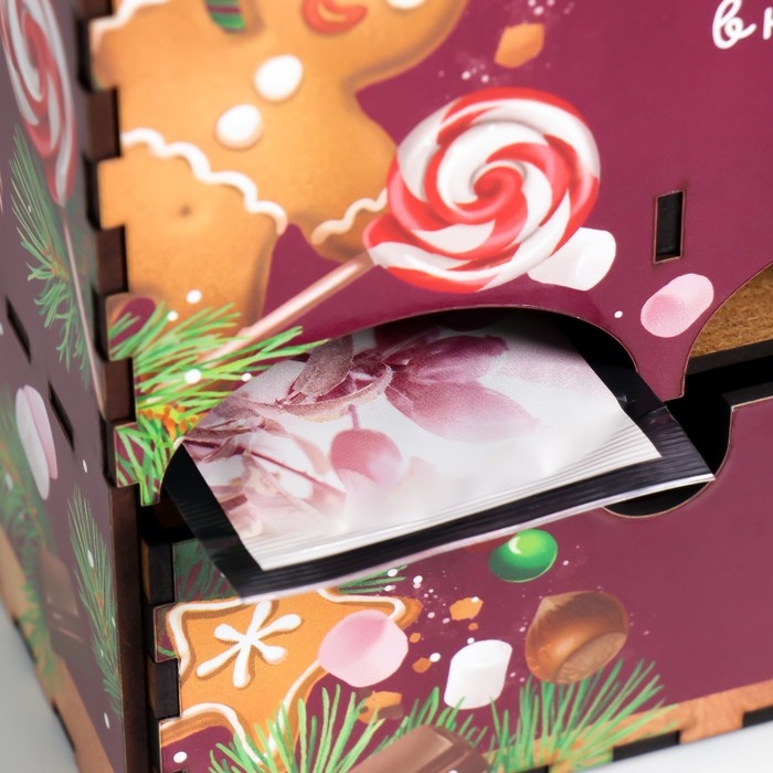 Чайный домик с ящиком Чайный домик с ящиком "Пряничный дом" 20х15х8,5 см