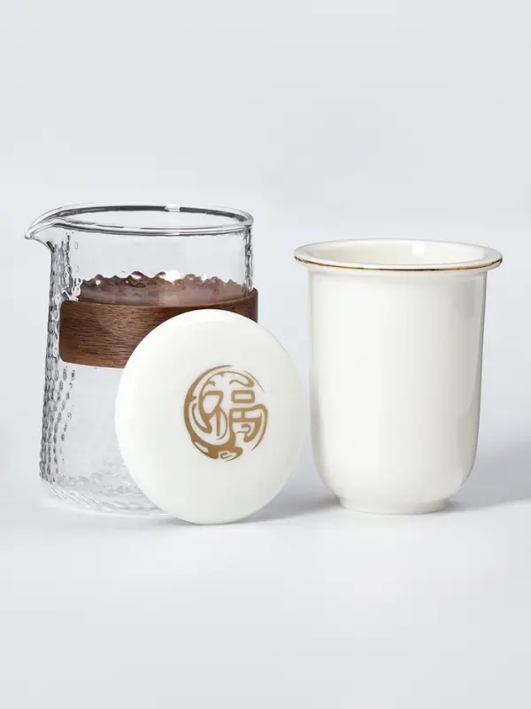 Набор для чайной церемонии ДЖЕКИЧАЙ &laquo;Исуми&raquo;, 5 предметов, на 3 персоны, чашка 50 мл, чайник 180 мл, керамика, белый