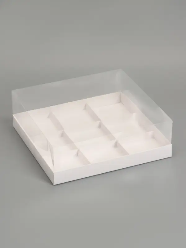 Коробка для муссовых пирожных 9 штук 30&times;30&times;8, Белый