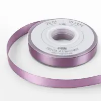 Лента атласная TEIRA, двухсторонняя, 15 мм, 25&plusmn;1 м, сиреневая №0434