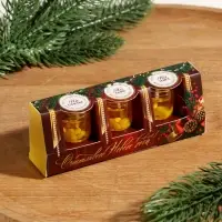 Свечи гелевые &laquo;Счастливого Нового года&raquo;, 3 шт., золотые, 2.5&times;2.5&times;2.5 см