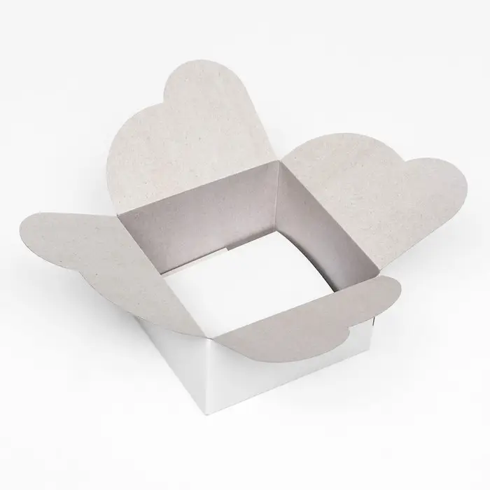 Коробка под бенто - торт без окна, белая, 14×14×8 см Коробка под бенто - торт без окна, белая, 14×14×8 см