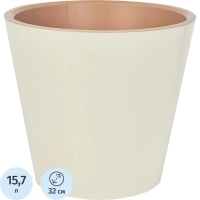 Горшок для цветов London 320 мм, 15,7л на колесиках Сливочный, ING6207СЛ