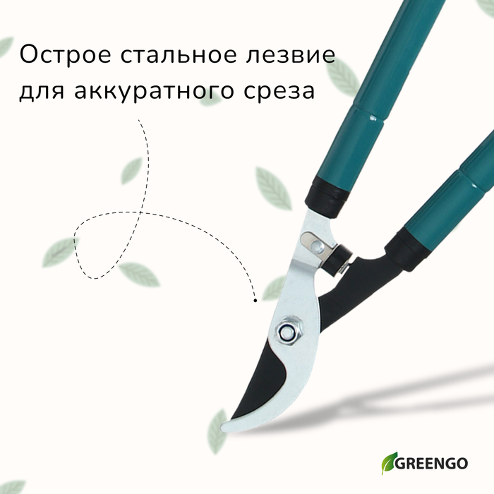 Сучкорез плоскостной, 22.5–33 Сучкорез плоскостной, 22.5–33" (57–84 см), телескопический, с резиновыми ручками, Greengo