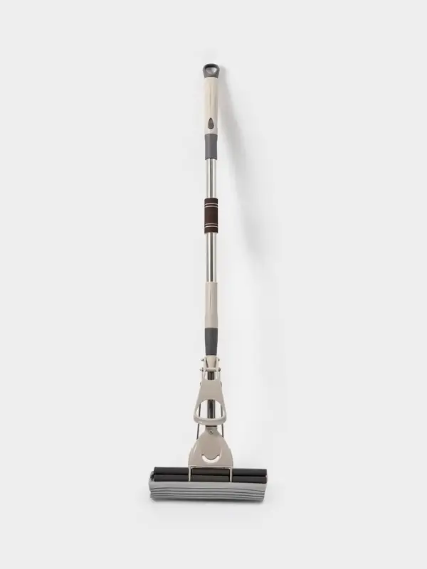 Швабра для мытья пола PVA с двойным роликовым отжимом Доляна, стальной телескоп черенок 28&times;6&times;106(130) см