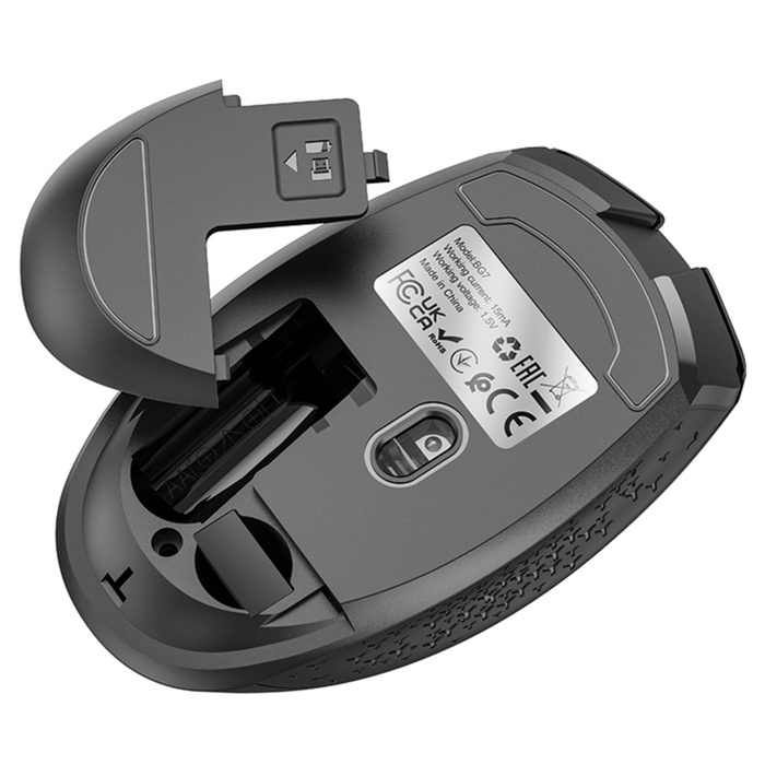 Мышь Borofone BG7, беспроводная, оптическая, 1600 dpi, чёрная Мышь Borofone BG7, беспроводная, оптическая, 1600 dpi, чёрная