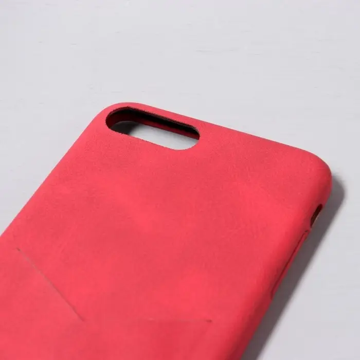 Чехол LuazON для iPhone 7 Plus/8 Plus, с отсеком под карты, кожзам, красный Чехол LuazON для iPhone 7 Plus/8 Plus, с отсеком под карты, кожзам, красный