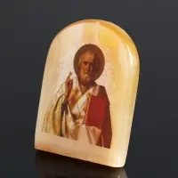 Икона Николай Угодник, 6х5 см, селенит